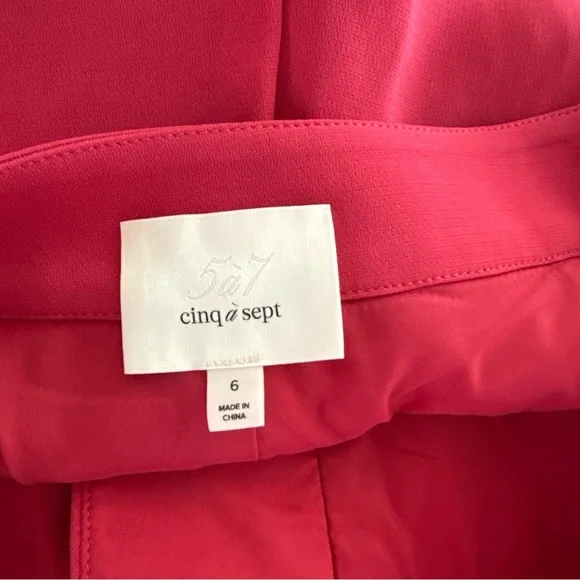 Cinq à Sept Women’s Elaine Cuffed Crepe Shorts in Raspberry Hot Pink Sz 6
